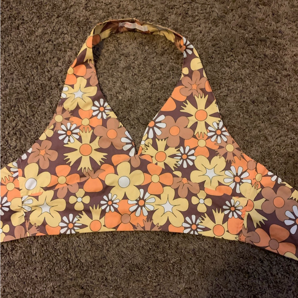 Brown Halter Tie top
